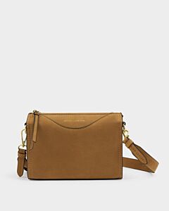 Katie Loxton Alba Suedette Crossbody Bag - Caramel